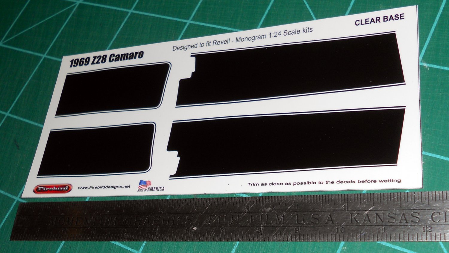 1969 Chevrolet Z28 Camaro Decal Set Black 1:24 Scale
