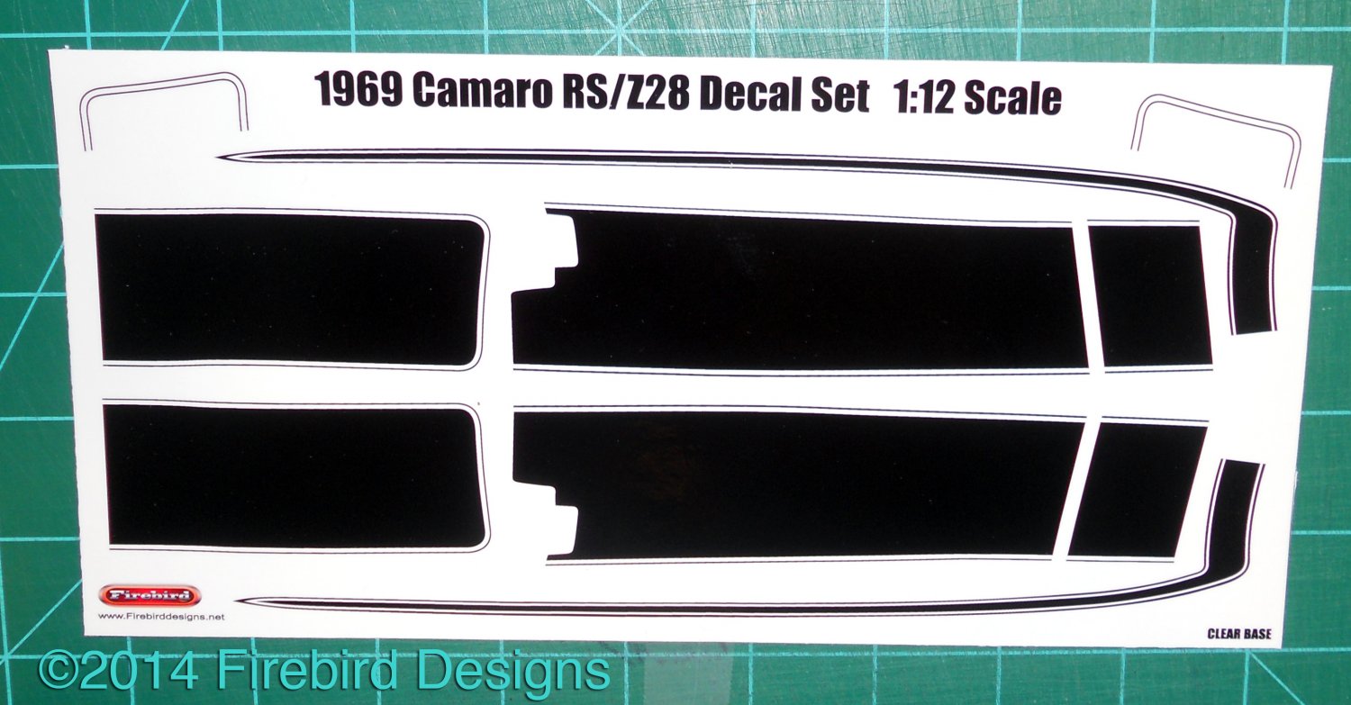 1969 Camaro RS/Z28 Decal Set 1:12 Scale - Black 1969 Camaro RS/Z28 Decal Set 1:12 Scale - Black
