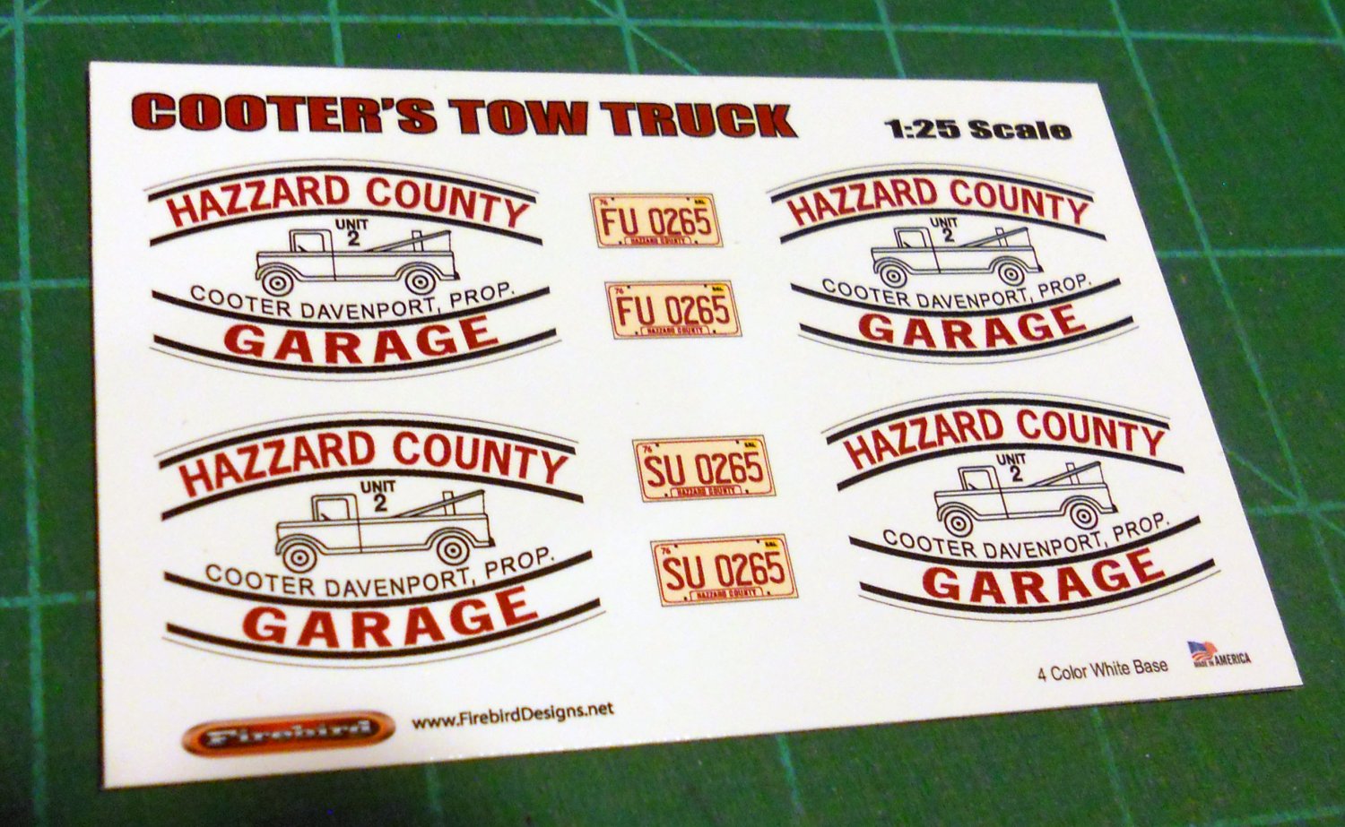 Cooter Davenport's Tow Truck Decal Set 125 Scale