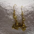 christmas santa in chimney earrings
