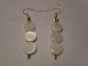 White Earrings  DC-E-0054
