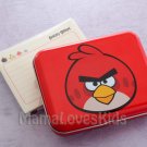 Angry Birds paper memo pad with Tin Box stationery kids gifts (Red)