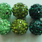10mm 30pcs mixture colors rhinestone polymer clay beads,pave disco ball loose beads