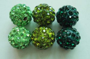 10mm 30pcs mixture colors rhinestone polymer clay beads,pave disco ball loose beads