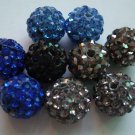 10mm 50pcs mixture colors rhinestone polymer clay jewelry findings beads,pave disco ball loose