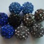 10mm 50pcs mixture colors rhinestone polymer clay jewelry findings beads,pave disco ball loose