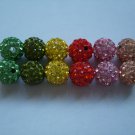10mm 60pcs mixture colors rhinestone polymer clay beads,pave disco ball loose beads