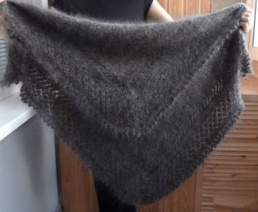 Heavy Warm Orenburg Shawl with, Downy Goat, Hand - Knittied Shawl