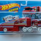 HW Hotwheels Team Stunt'n Semi Detachable Trailer with car, red/White