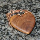 Olive Wood Pendant, wood jewellery, Heart