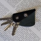 Leather keychain, key holder, holds 1- 4 regular keys