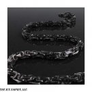 8mm Titanium Black on Black Plated Mechanic Stainless Steel BOX MENS Chain