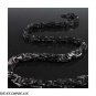8mm Titanium Black on Black Plated Mechanic Stainless Steel BOX MENS Chain