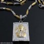 36MM JESUS MALVERDE NARCO SAINT GOLD & SILVER Pendant w/ Necklace Chain 24 COMBO