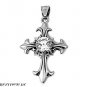 33MM 316L STAINLESS STEEL LARGE CROSS W/ CLEAR CZ PENDANT