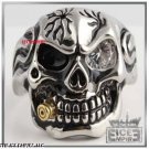 MEN'S STAINLESS STEEL SMOKING BULLET CIGAR SKULL RING SIZE9-15 R353