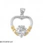 21MM .925 STERLING SILVER CLEAR CZ CLADDAGH PENDANT