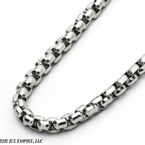 3.5MM 316L STAINLESS STEEL ROUND BOX LINK METALLIC SILVER CHAIN 18 20 22