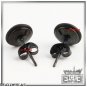 PAIR OF SMOKING TOP HAT SKULL FACE FAKE / CHEATER EARRINGS PLUGS 00g Look-EP057