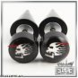 A PAIR OF WHITE EVIL DEMON SKULL STRETCHER FAKE/CHEATER EAR PLUGS 2g Look-EP038