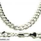 4mm .925 Italian Sterling Silver Bevel Cuban Link Chain Necklace Nickel Free 18"