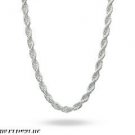 22" Sterling Silver 3mm Diamond Cut Rope Link Chain Necklaces Nickel Free