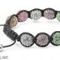 10mm Multicolor Disco Ball Bead Stone Clear, Gold, Green, Pink, Purple Bracelet