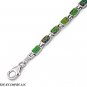 7.5" POLISHED Italian Sterling Silver MYSTIC RAINBOW FIRE BLACK OPAL BRACELET