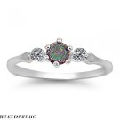 6MM 1ctw Sterling Silver FIRE Rainbow Topaz Mystic ROUND Shape CZ Ring-SIZE 4-9