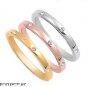 2mm Sterling Silver 3 Tri-Color Swarovski Handset CZ Eternity Band Ring Set 5-9