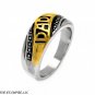 10mm Stainless Steel Mens Band Ring w/ "DAD" written in Gold tone letters Father