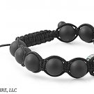 10mm Black Matte Disco Balls Green Lucky Charm Clover Stainless Steel Bracelet
