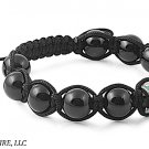 10mm Black Disco Balls Green Lucky Charm Clover Stainless Steel Bracelet