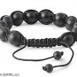 10mm Stone Bead DISCO BALL Matte Flat Black Onyx Black String Bracelet