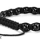 10mm Stone Bead DISCO BALL Shiny Black Onyx Black String Bracelet