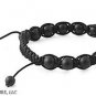 8mm Stone Bead DISCO BALL Matte Onyx Black Crystals Silver Black String Bracelet