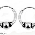 10mm Oxidized BALI .925 Italian Sterling Silver BALL Huggies Hoops 4mm X 10mm