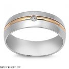 8MM (.25ctw) 2-Tone Gold & Silver Round Cut CZ Stainless Steel Silver Ring 9-13