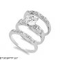 8mm Sterling Silver PRINCESS CUT DOUBLE WEDDING BAND Wedding Set sizes 5-10