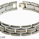 Mens 8 - 8.5" Tungsten Carbide w/ Laser Engraved Brushed Middle Chain Bracelet
