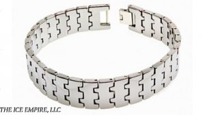 Mens 8 - 8.5" Length Designer Tungsten Carbide Bracelet Stronger then Steel