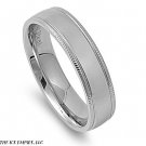8MM HIGH Polished Ribbed Edge Stainless Steel Unisex Men Wedding Band Ring 6-14