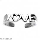 Italian .925 Sterling Silver LOVE CARVED-OUT Design Toe Ring