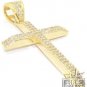 ICY GOLD FINISH SIMULATED DIAMOND PAVE MINI CROSS P204
