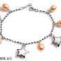 12MM LIGHT-WEIGHT Sterling Silver White Freshwater STAR PEARL Charm Bracelet 7.5