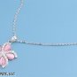 21MM STARFISH FLOWER FRESHWATER PINK PEARL CZ PENDANT 16-18" CHAIN NECKLACE