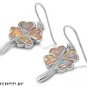 23MM PLUMERIA HEART WHITE OPAL ITALIAN STERLING SILVER DANGLE EARRINGS FASHION