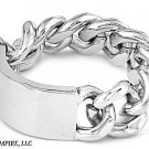 10MM X 10MM MEN'S STAINLESS STEEL CURB CHAIN RING W/ ID TAG  SIZE 8-13