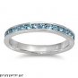 Sterling Silver 3mm SWAROVSKI AQUAMARINE CZ CRYSTAL CHANNEL SET BAND 3-12