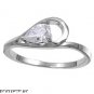 7MM .925 ITALIAN STERLING SILVER PEAR / TEAR DROP CLEAR CZ RING SIZES 4-8